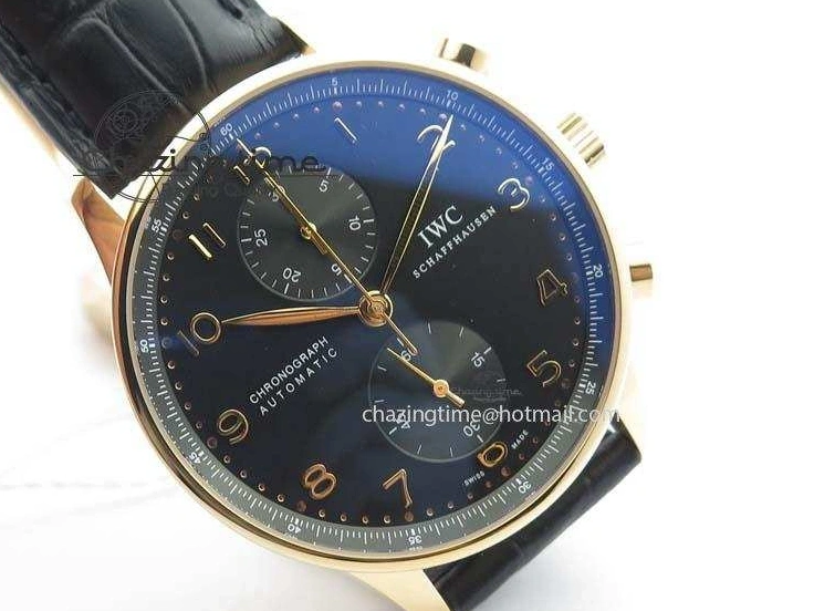 MIROTIME 0301 Portuguese Chrono RG IW371415 ZF 1:1 Best Edition Black Dial On Black Leather Strap A79350 (Slim Movement) FashionForward 7264